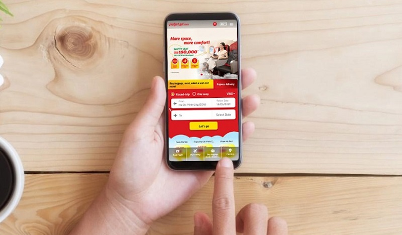 Sử dụng ứng dụng di động với app Vietjet Air